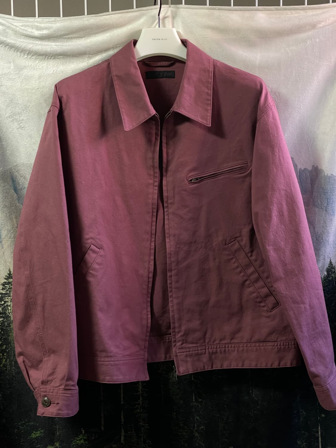 L 유니클로 집업 블루종 자켓 퍼플 상품이미지1