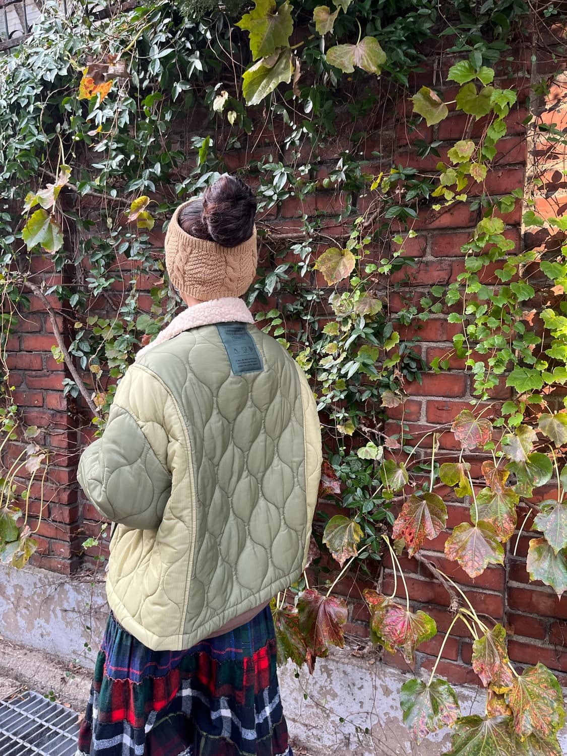 카키 패티 퀼팅 더플 디자인 아우터 상품이미지6