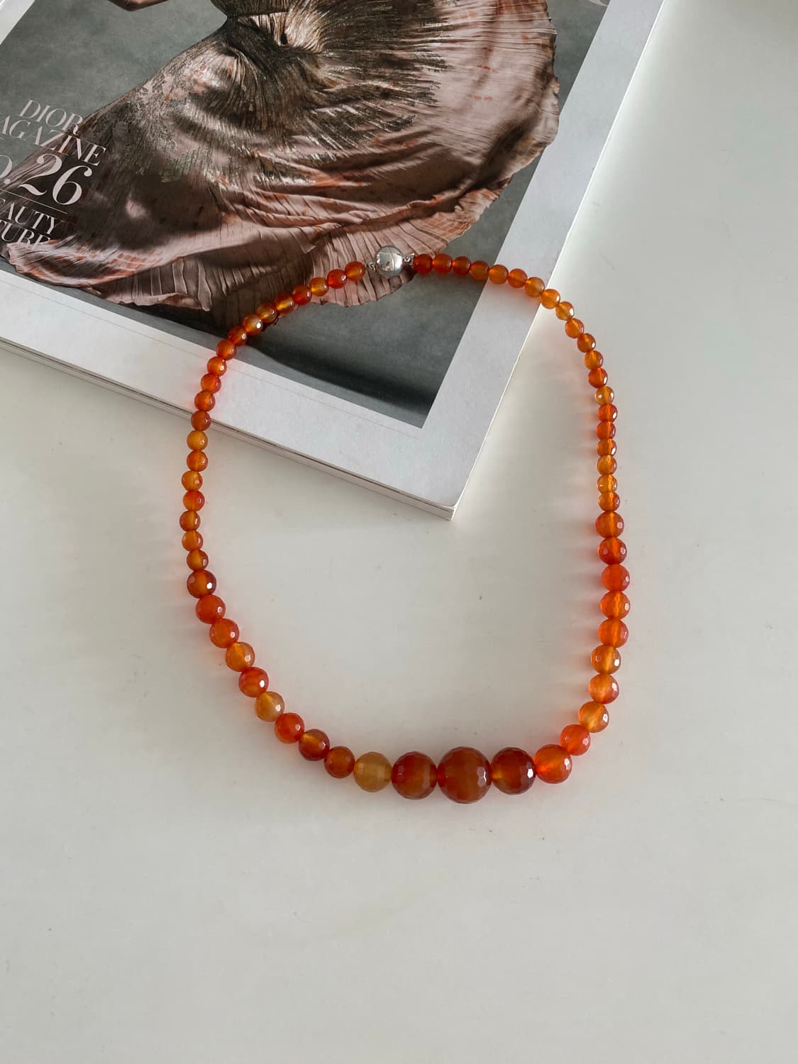 빈티지 카넬리언 비드 네크리스 목걸이 원석 상품이미지7