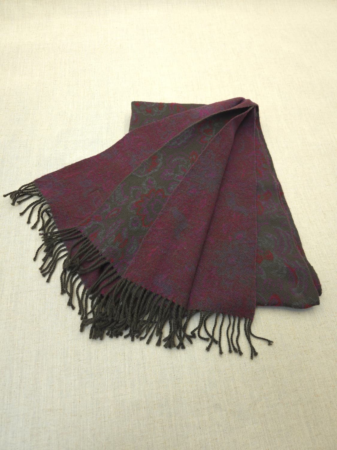 입생로랑 페이즐리 울 머플러 브라운 상품이미지4