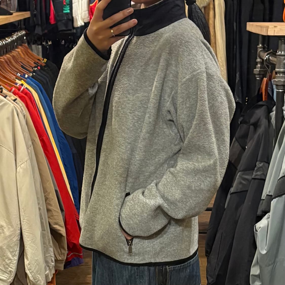 [HI] VTG 플리스 집업 그레이 상품이미지3