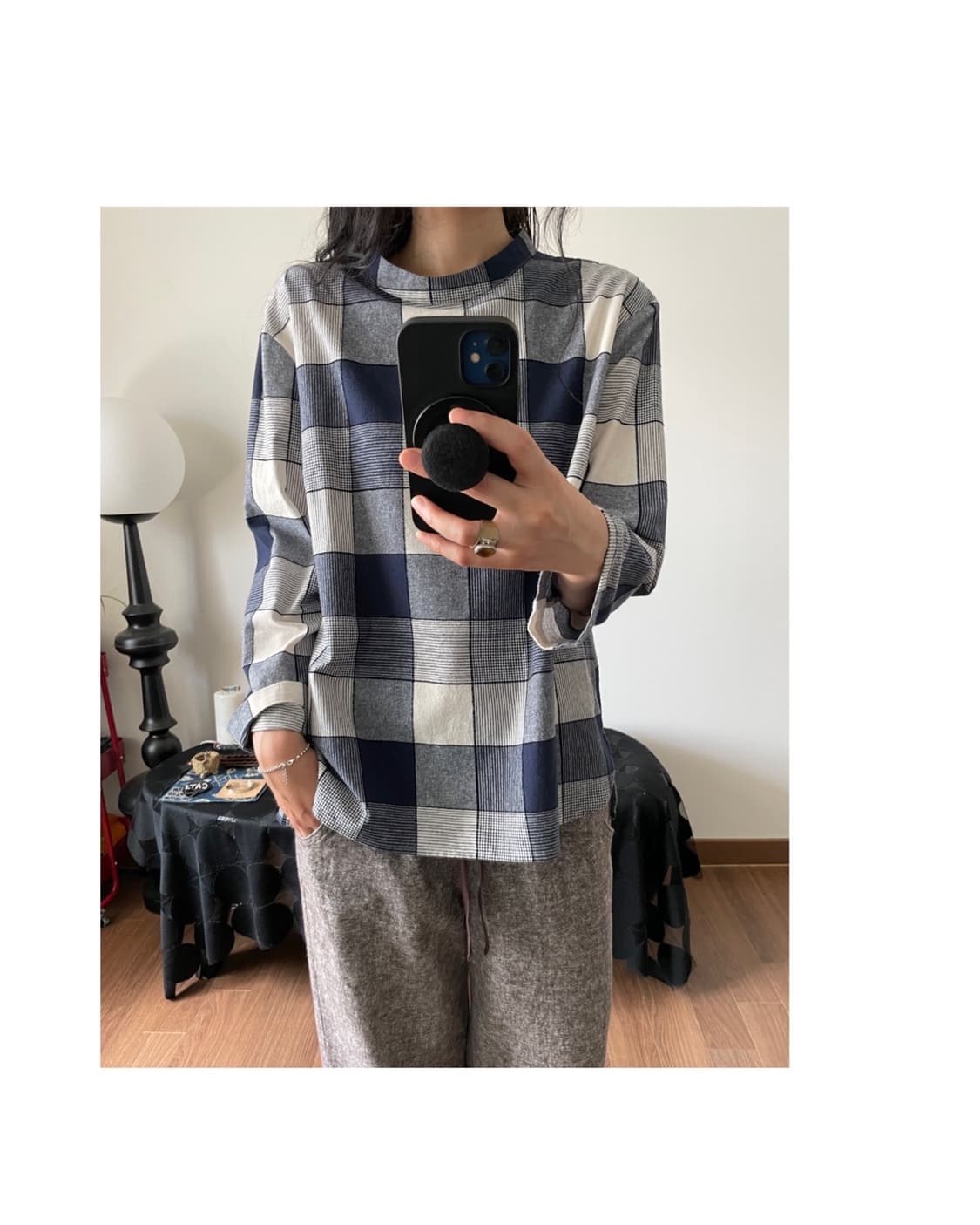 pullover check patterned blouse 상품이미지7