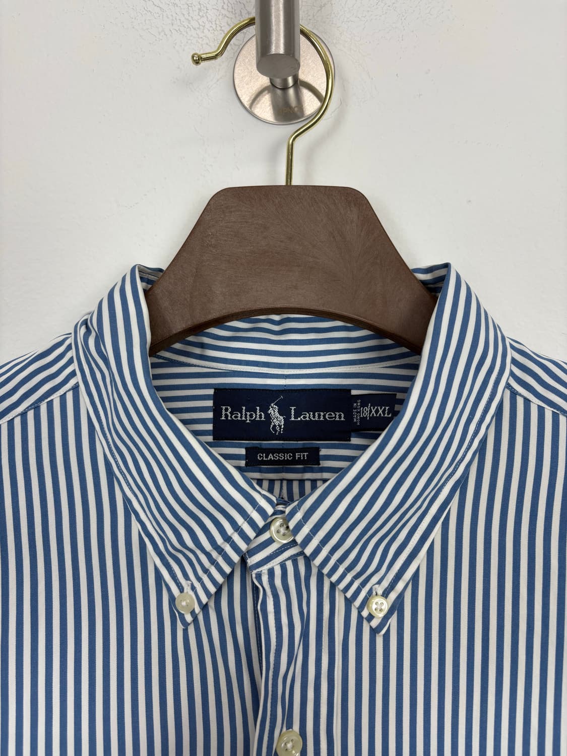  [4XL]POLO폴로 옐로포니 블루 스트라이프 셔츠  상품이미지4