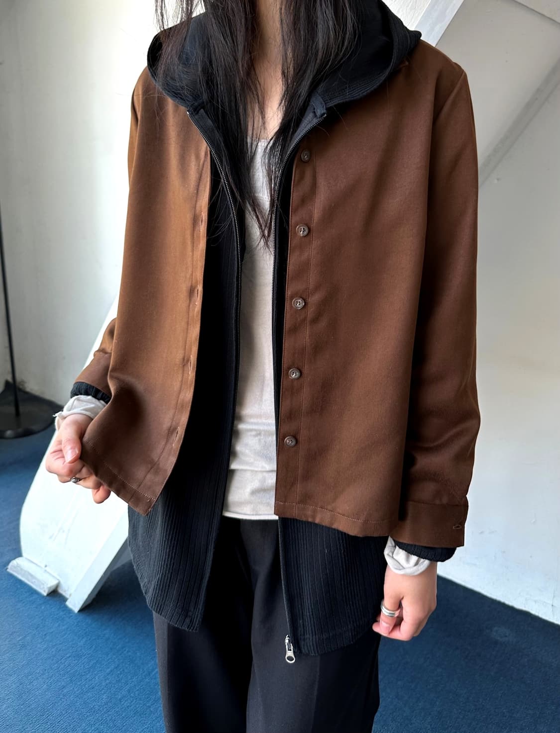 Brushed fabric design collar shirt 상품이미지4