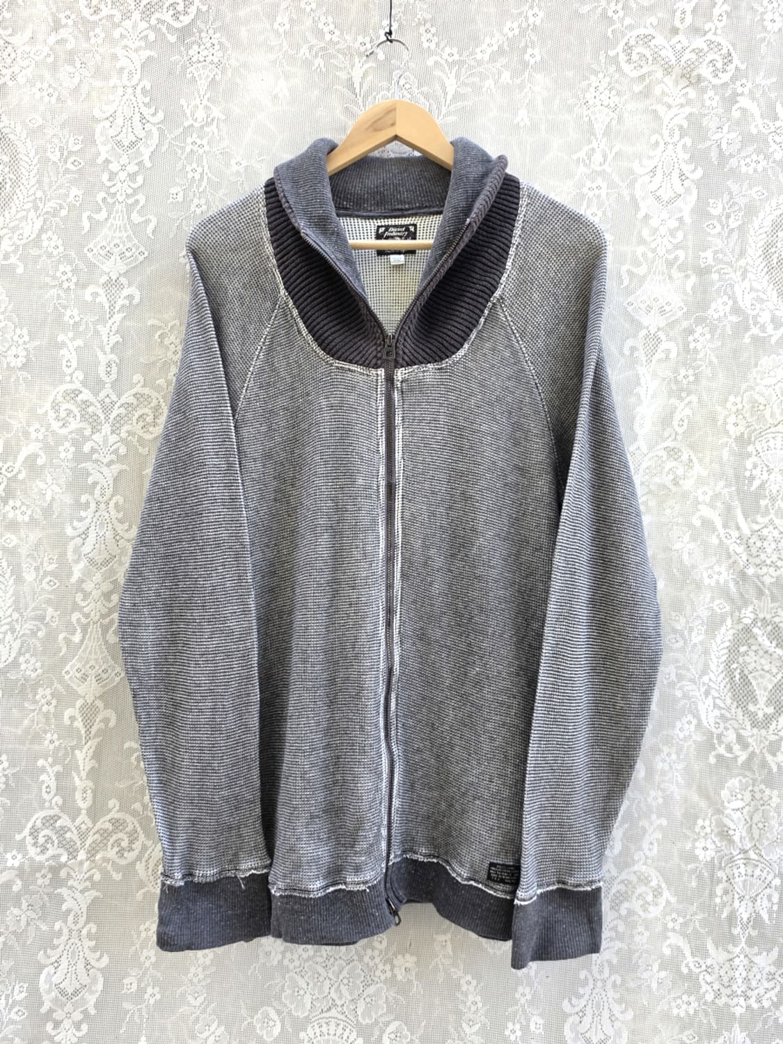 Diesel 디젤 숄카라 와플 니트 집업 상품이미지1