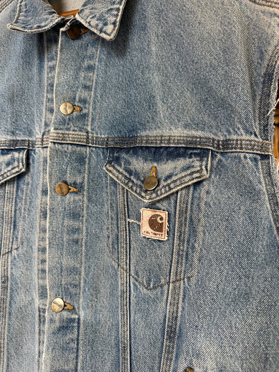 00s 칼하트 커스텀 데님 베스트 made in usa 상품이미지5