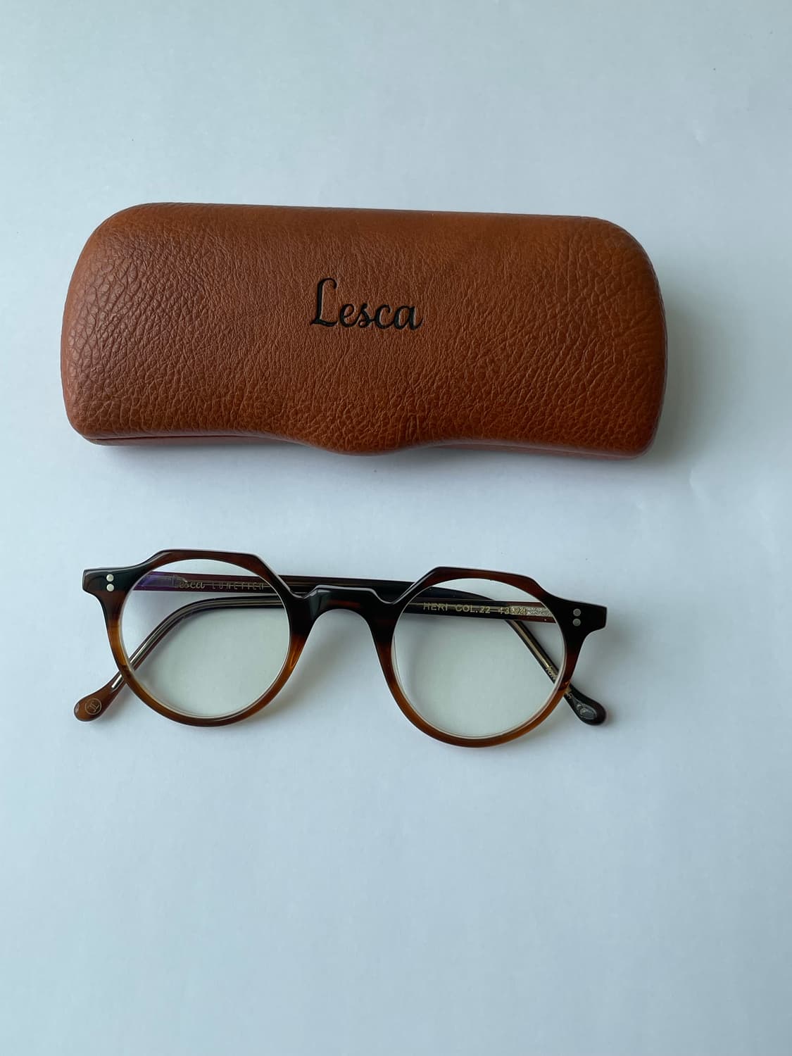 Lesca Heri(레스카 헤리)  43-24 브라운 안경 판매합니다. 상품이미지3