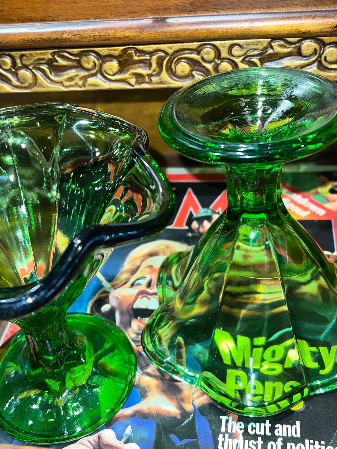 70-80s Korea Parfait Glass OliveGreen 상품이미지5