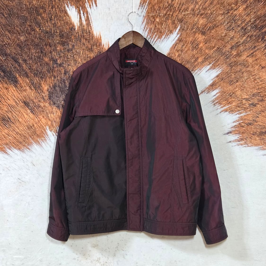 빈티지 와인 유광 패디드 점퍼 상품이미지1