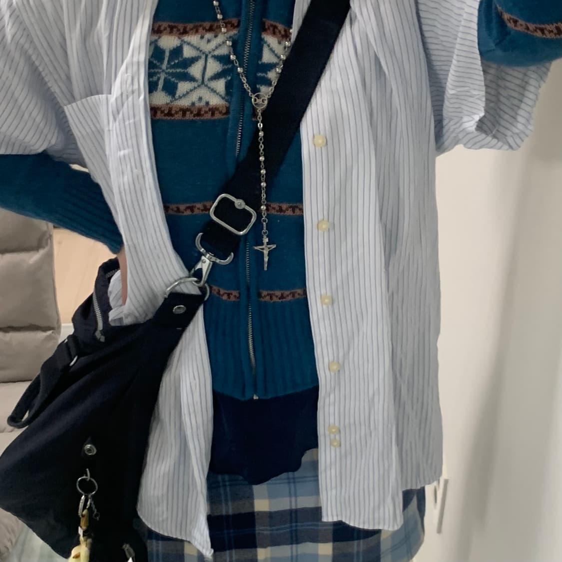 빈티지 블루 니혼진/프레피 코디세트 상품이미지3