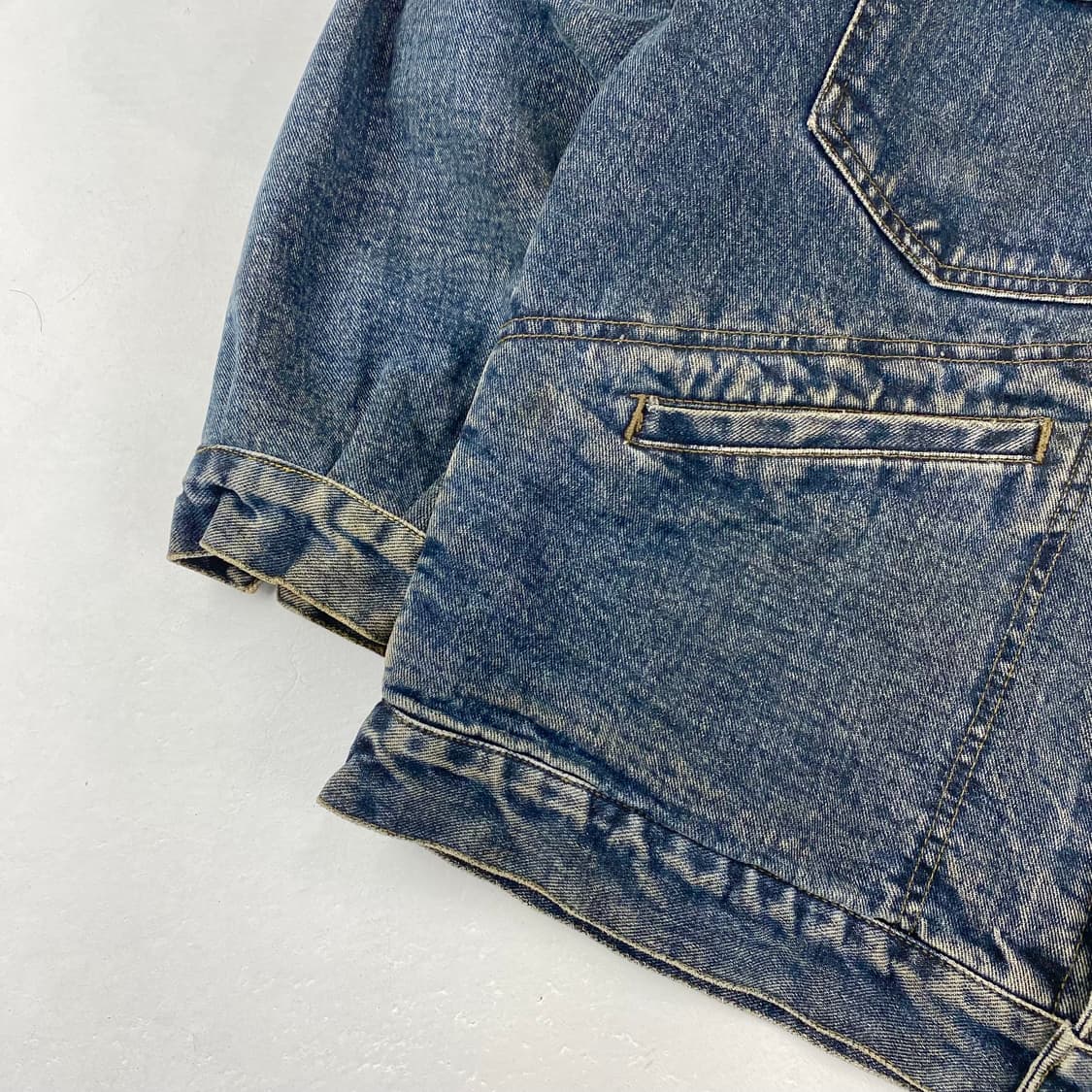 90s 갭 빈티지 레더 카라 포켓 데님 트러커 자켓 (105) 상품이미지7