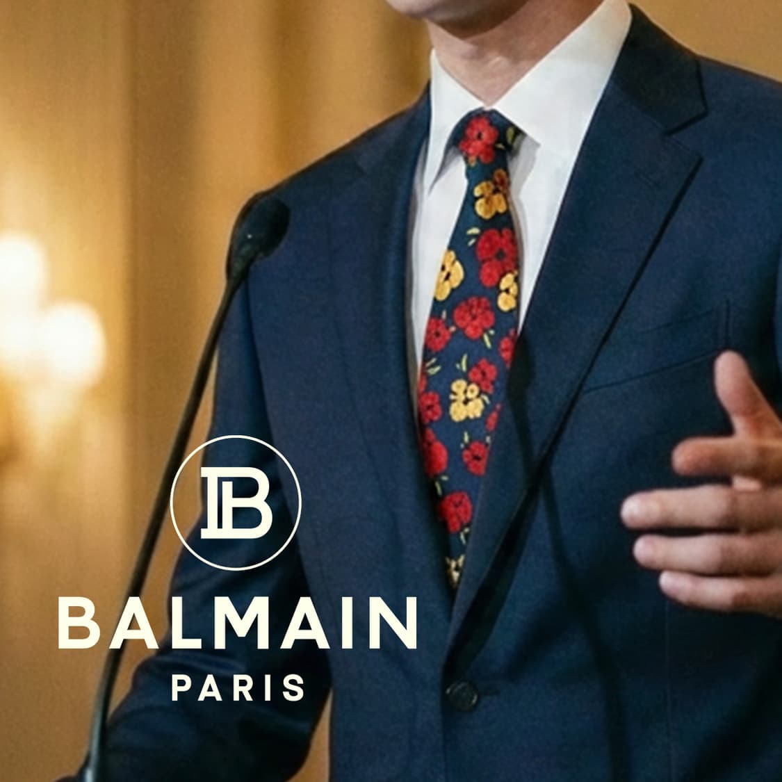 피에르 발망 네이비 플라워 패턴 넥타이 9.8cm A+등급 A19705
 상품이미지1