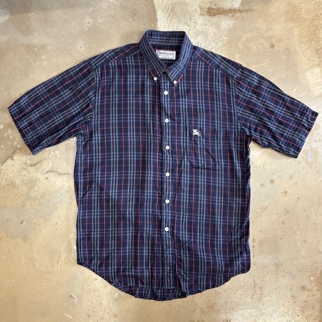 M 버버리 네이비 노바체크 반팔 셔츠 상품이미지2