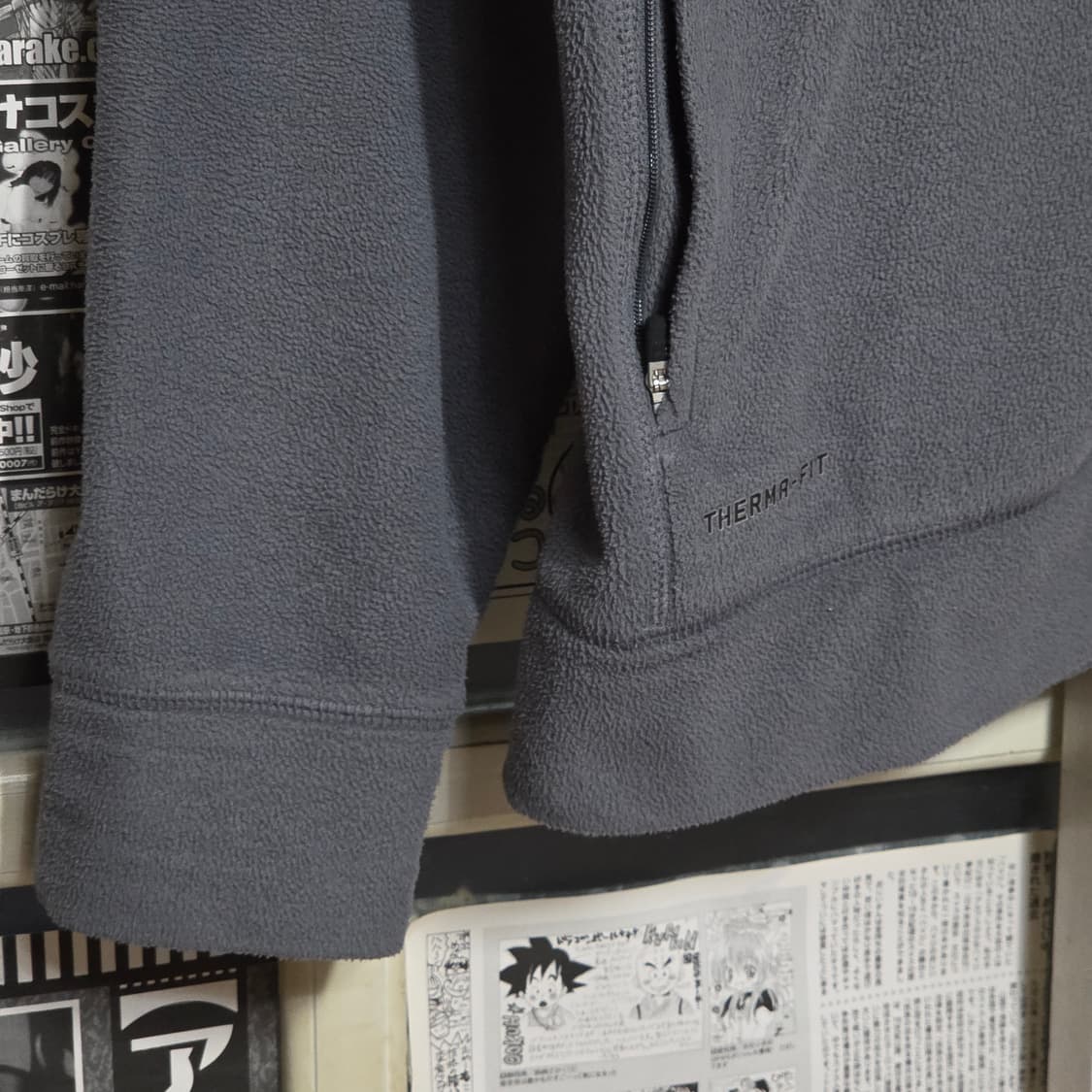 나이키 그레이 후리스 져지 배색 집업 상품이미지5