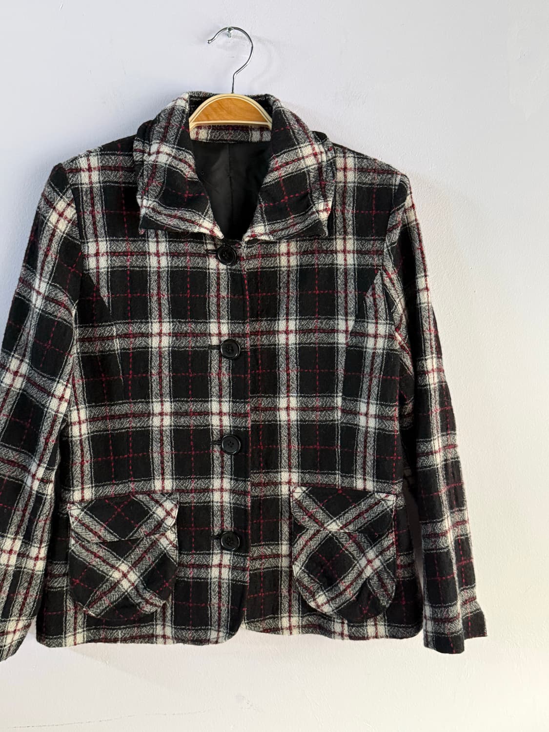 체크 울100 자켓 상품이미지7