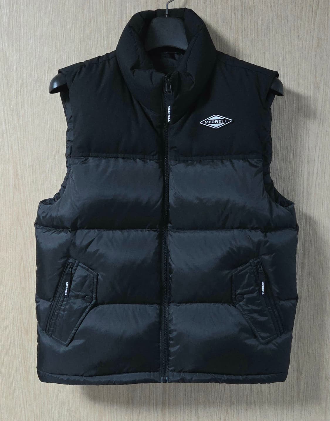 (착샷) 머렐 패딩 베스트 구스 다운 컬러블럭 상품이미지1