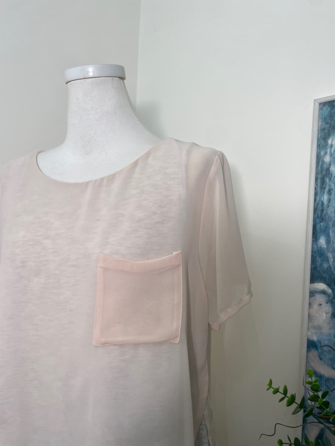 sheer pink cotton inner summer top 상품이미지7