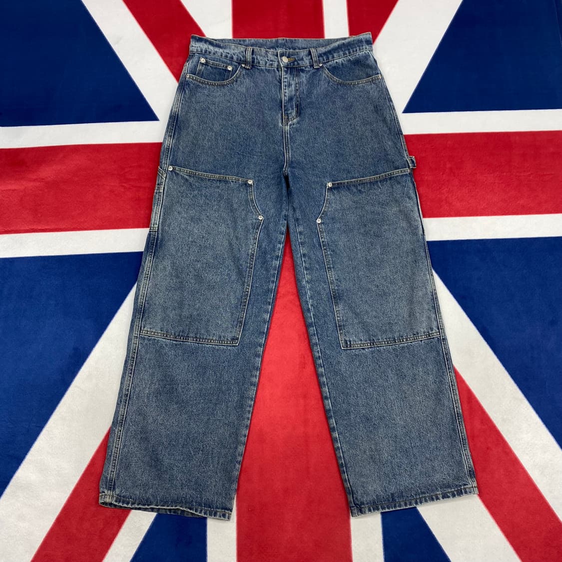 빈티지 데님 카펜터팬츠 실측34 상품이미지1