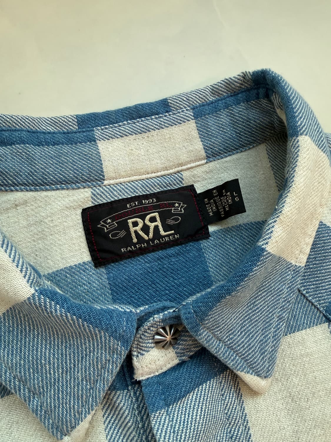 RRL 플레드 콘초 버팔로 웨스턴 셔츠 L(105) 상품이미지2