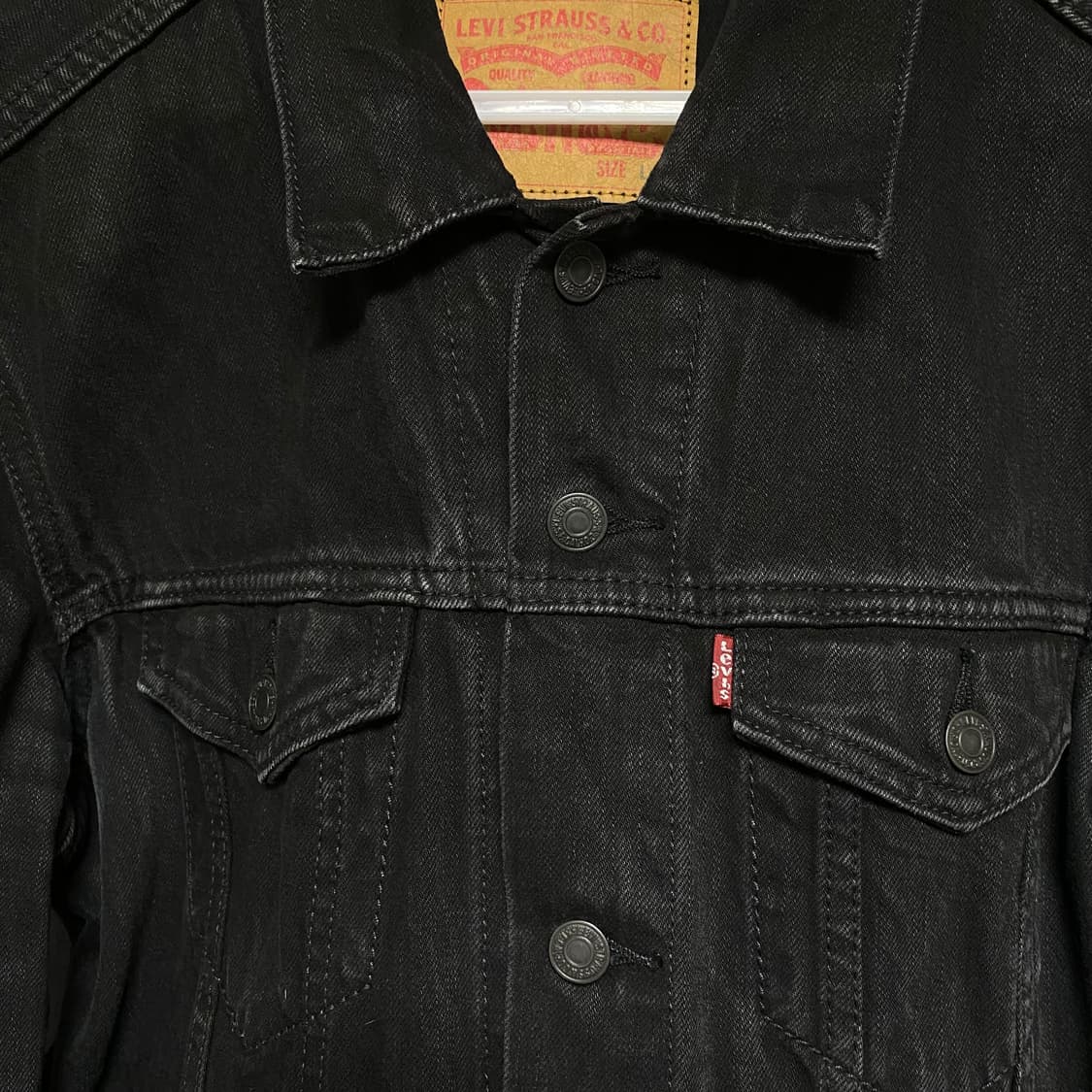 Levi's 리바이스 블랙 데님 트러커 자켓 L 상품이미지2