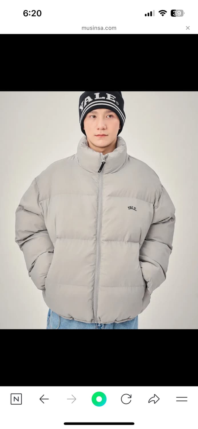 예일 푸퍼 숏패딩 그레이 S 남녀공용 상품이미지3