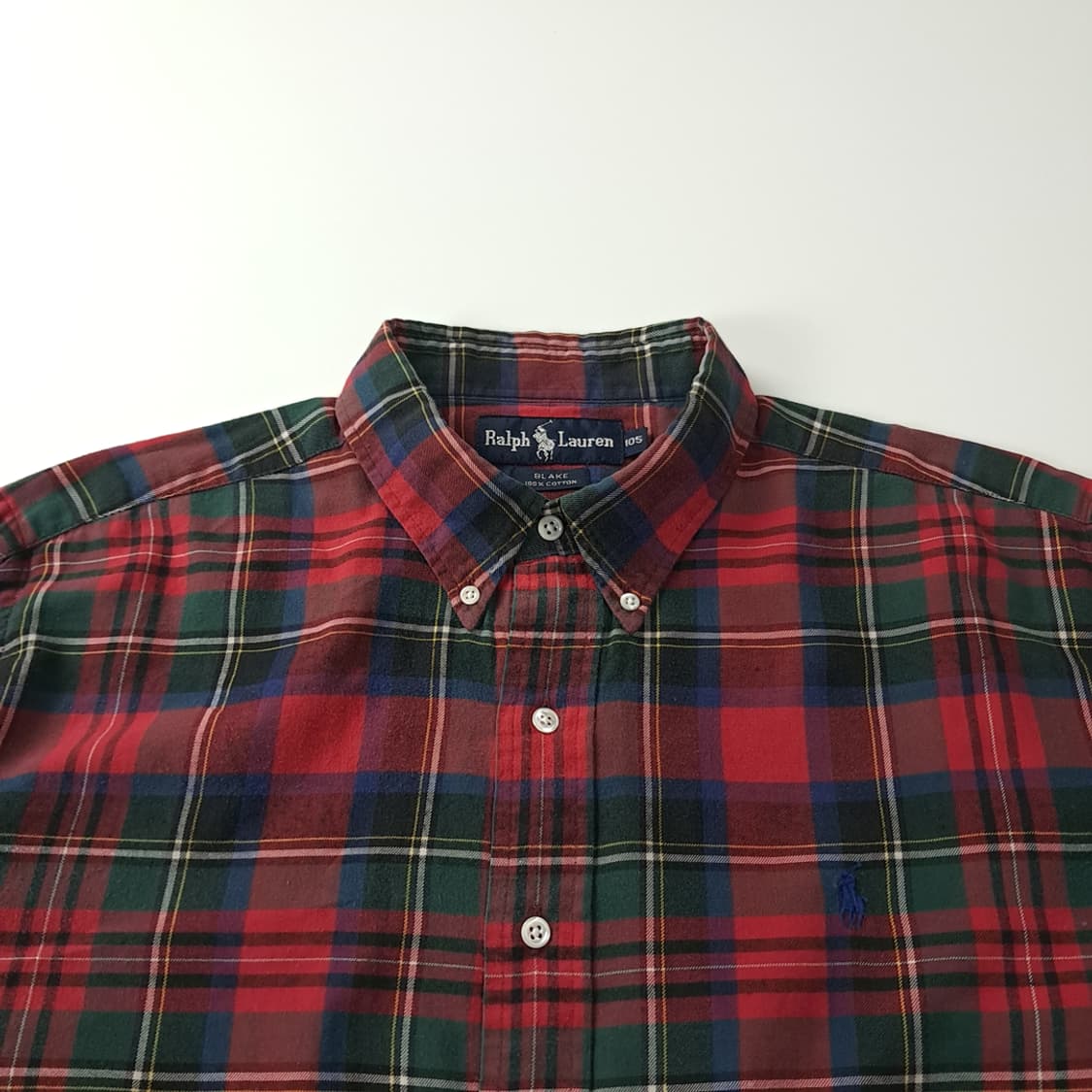 CK532 XL 폴로 90s 블레이크 타탄체크 레드그린 셔츠 남방 상품이미지2