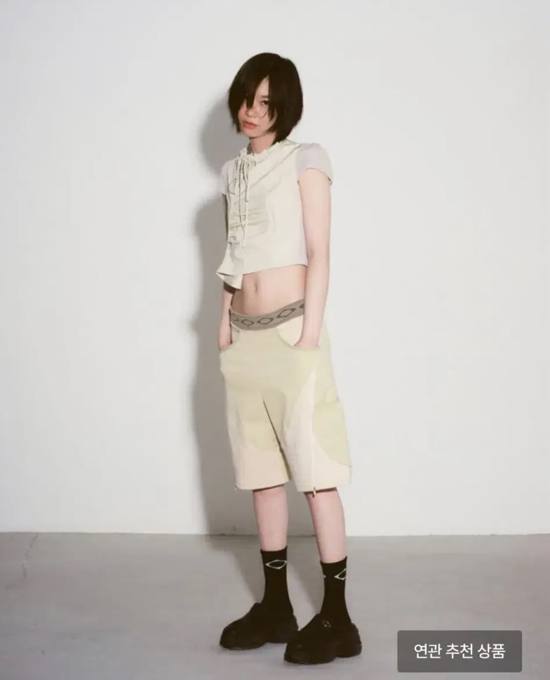 미스치프 사이드 후크 셔링 셔츠 그레이시 옐로우 m 상품이미지2