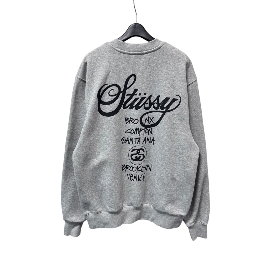 정품 스투시 월드투어 그레이 맨투맨 상품이미지3
