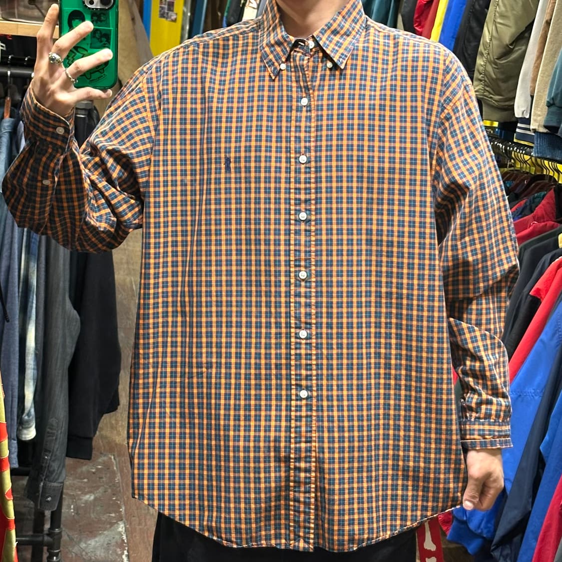 [HI] 폴로 랄프로렌 셔츠 체크오렌지 상품이미지2