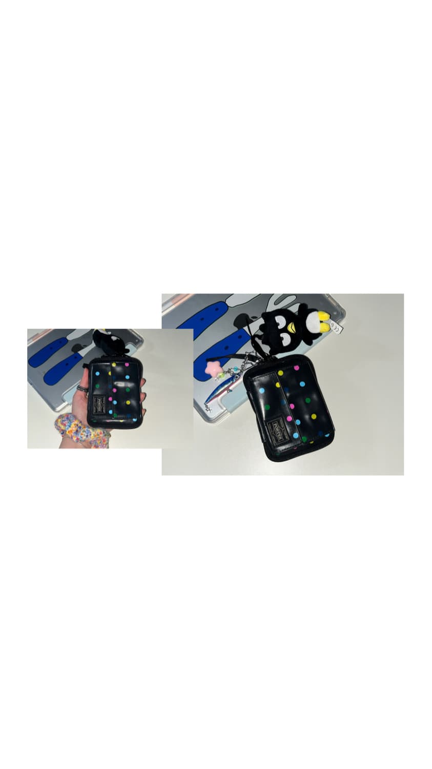 porter 블랙 컬러풀 도트 땡땡이 지갑 상품이미지1