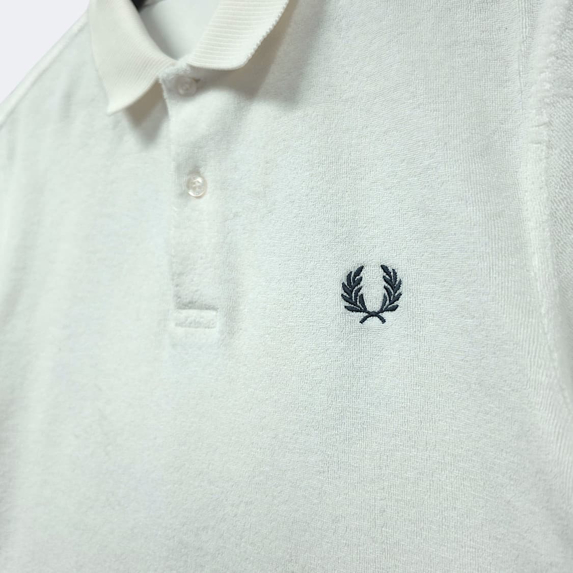 [S] 프레드페리 화이트 로렐 리스 테리 PK 반팔 카라티셔츠 상품이미지4