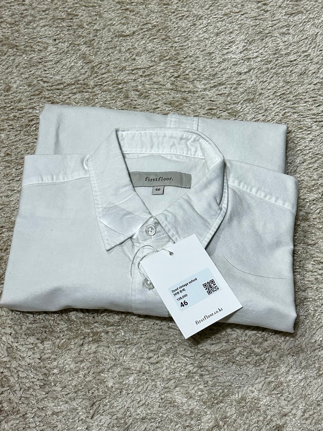 First Floor 옥스포드 셔츠 화이트 46사이즈 상품이미지1