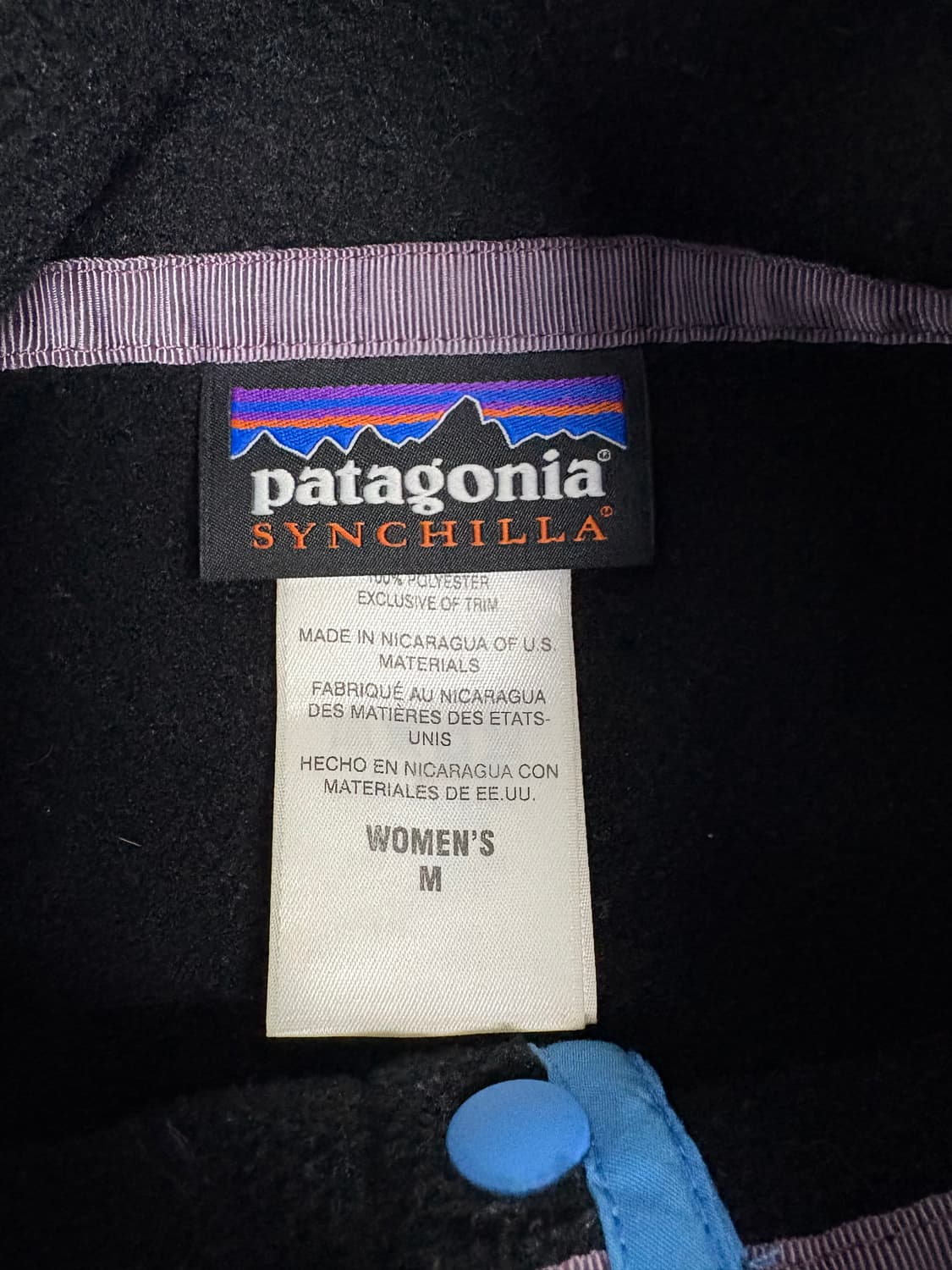 빈티지 파타고니아 신칠라 스냅티 블랙 우먼스M 상품이미지3