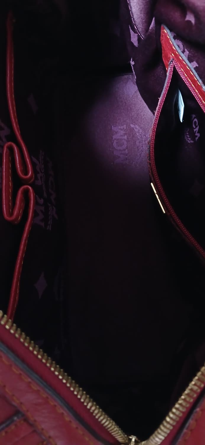 MCM 레드 가죽 토트백 상품이미지8