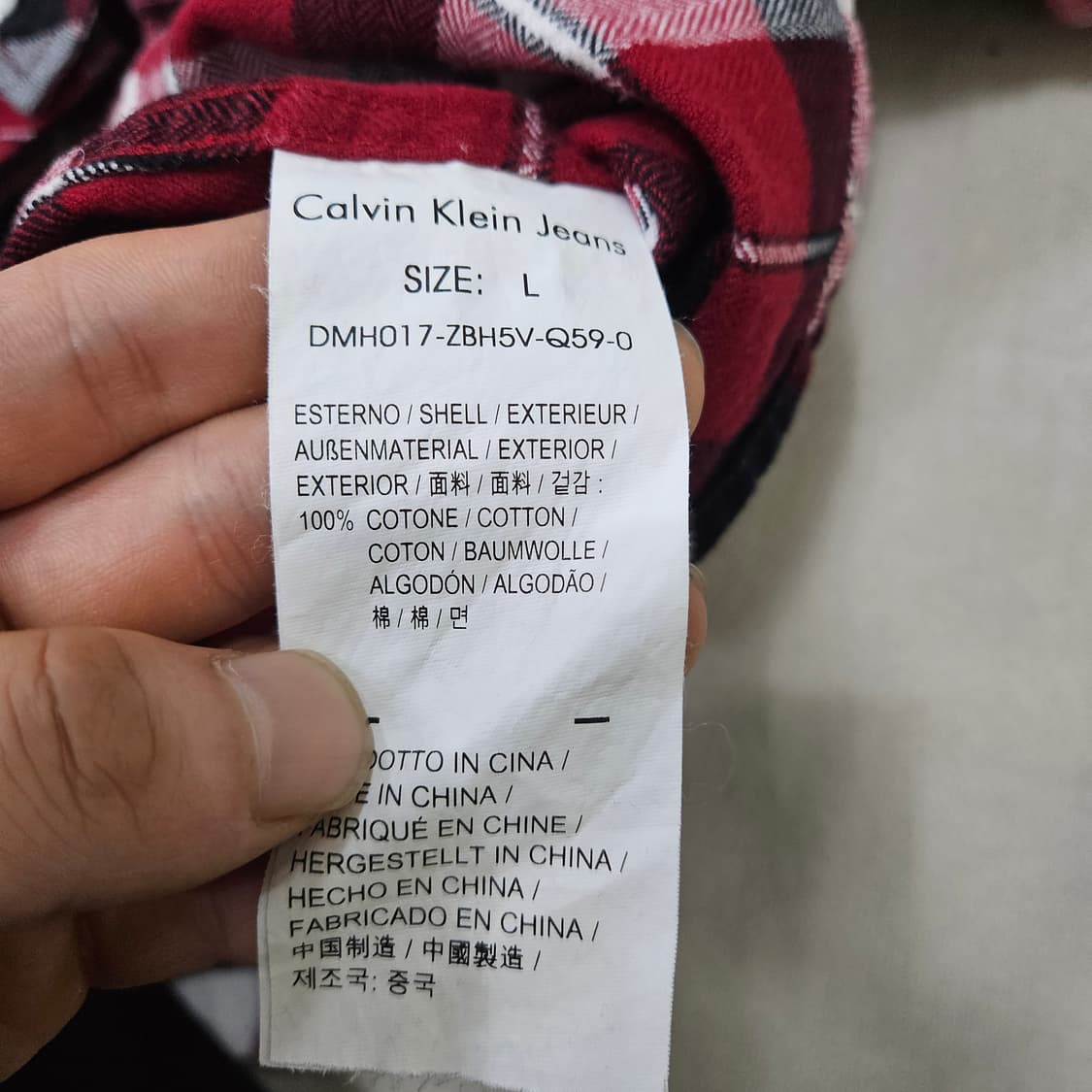 L 켈빈클라인 진 체크패턴 긴팔 셔츠 0313Y 상품이미지5