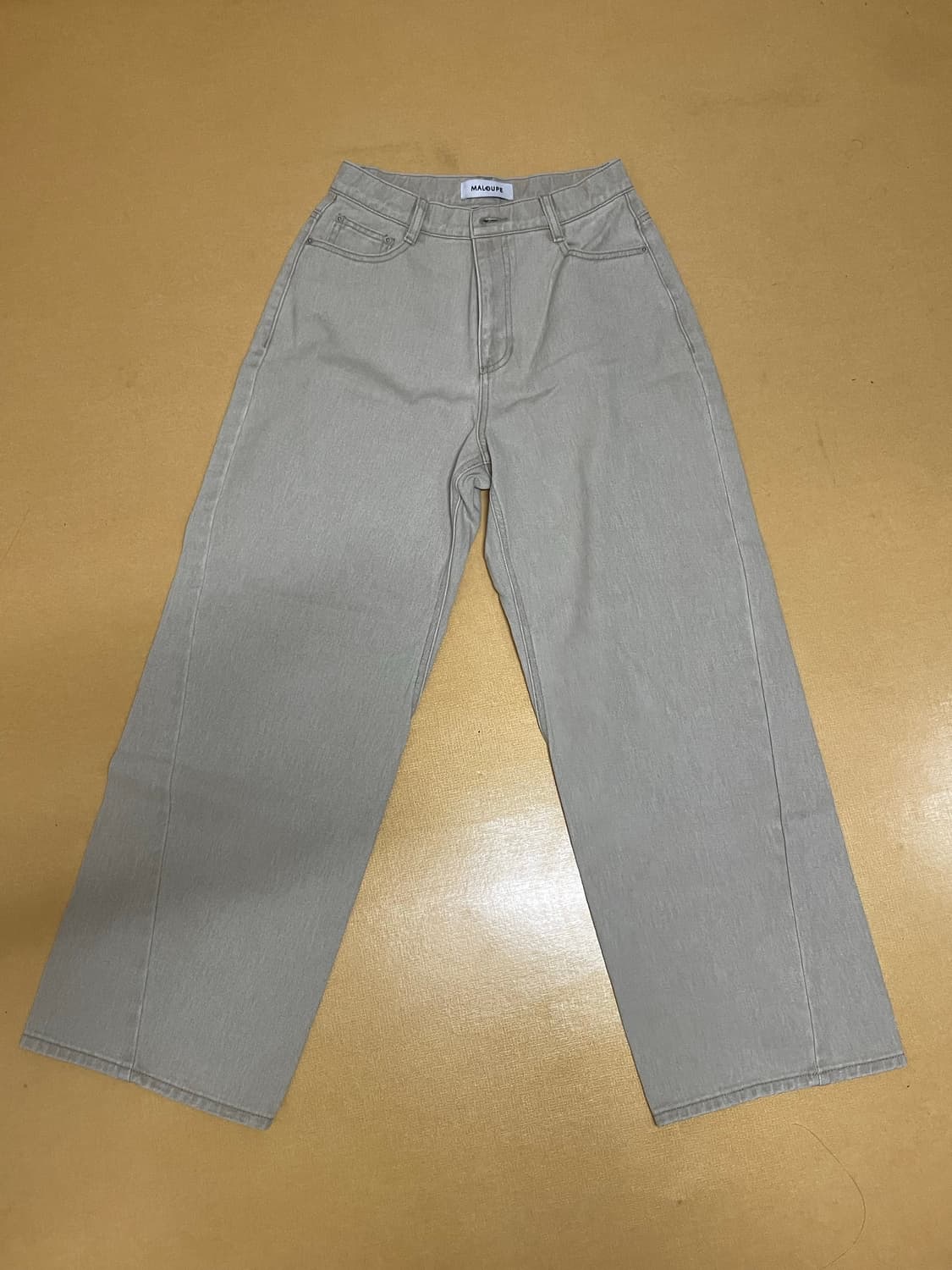 마롭 커브드 칼라 데님 팬츠 베이지 상품이미지2