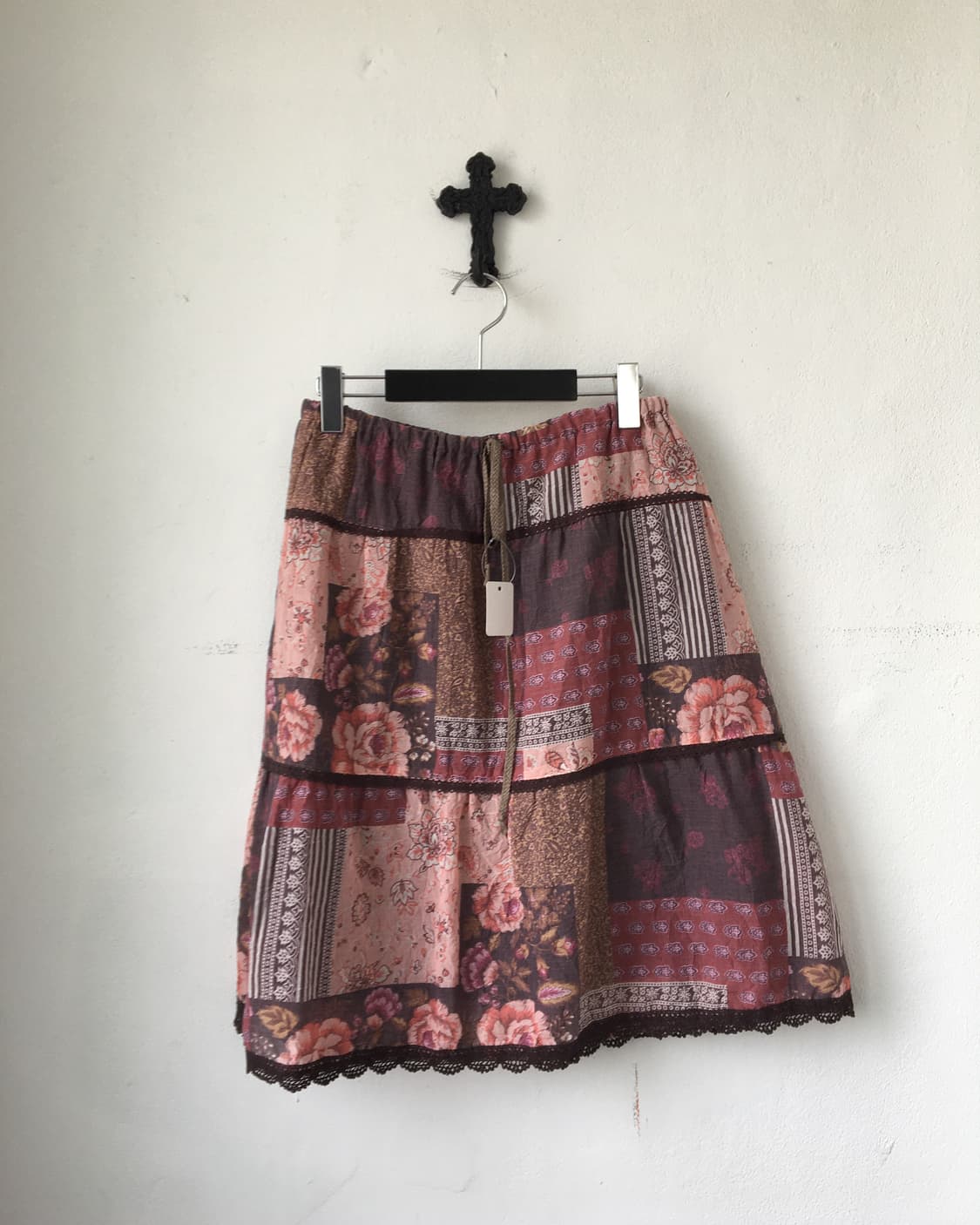 Patch work midi skirt 상품이미지1