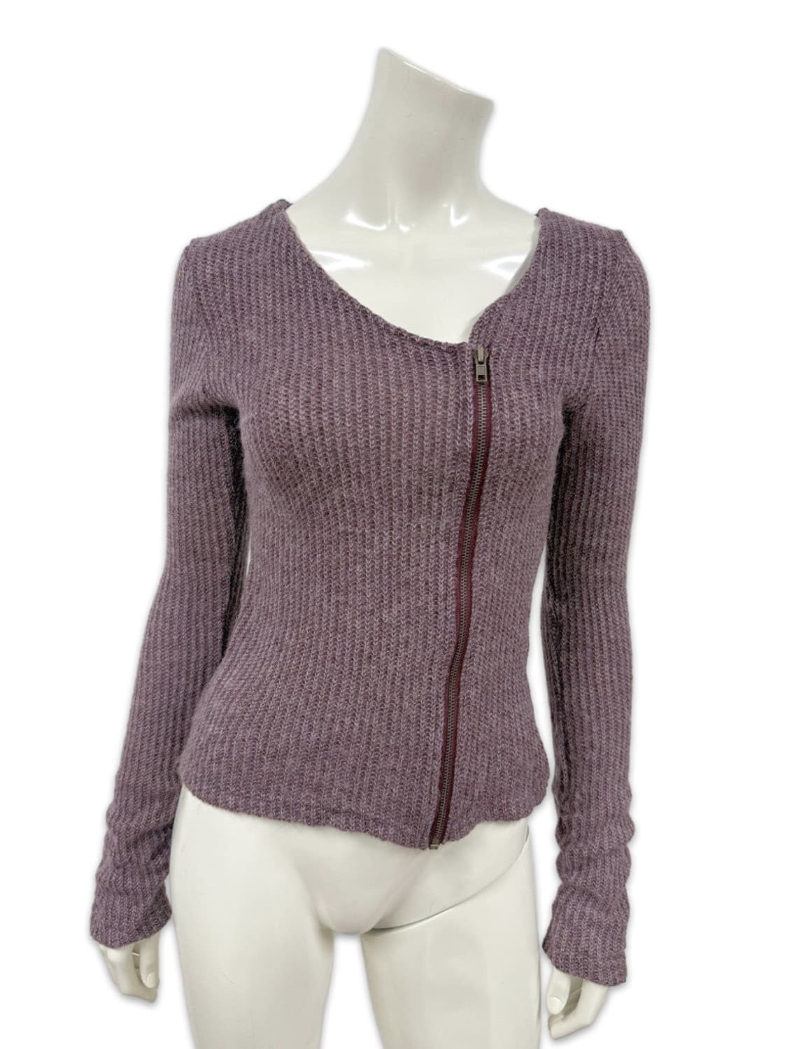 빈티지 GUIZOT 핑크 퍼플 지퍼 니트 상품이미지2