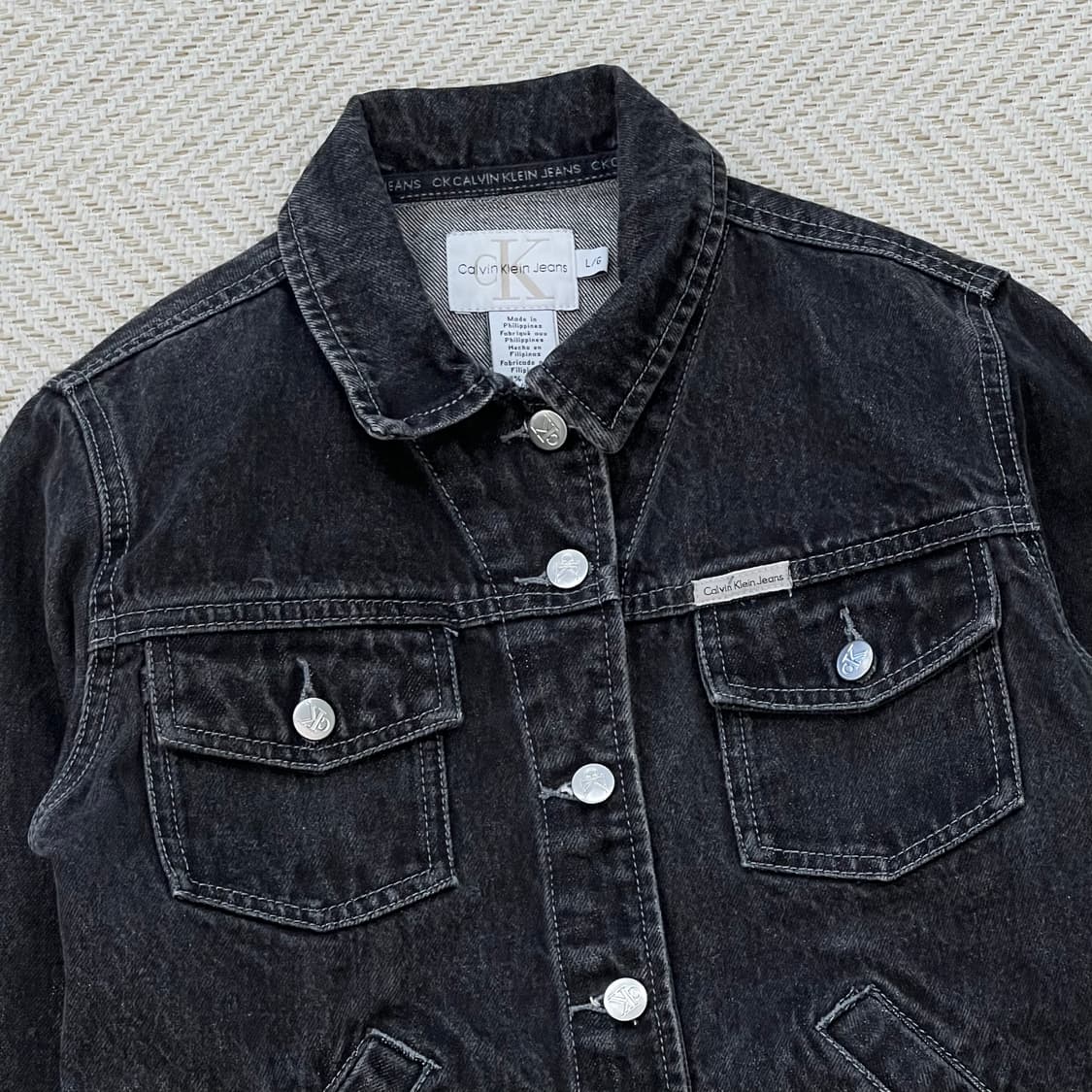 캘빈클라인 흑청 트러커자켓 r3471 상품이미지3