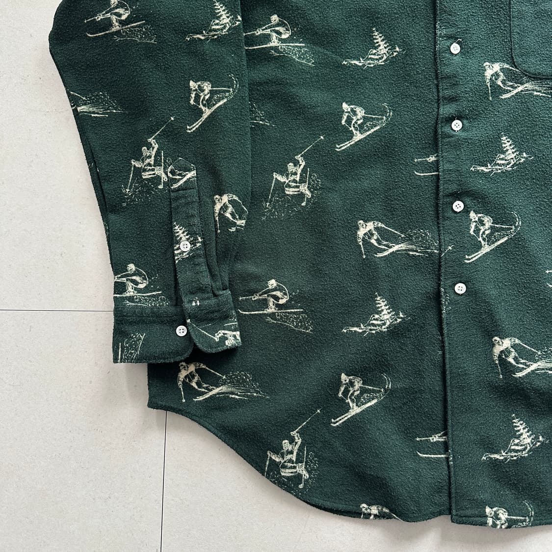 90s 폴로 랄프로렌 스키 패턴 기모 플란넬 셔츠 (L) 미국 생산 상품이미지3