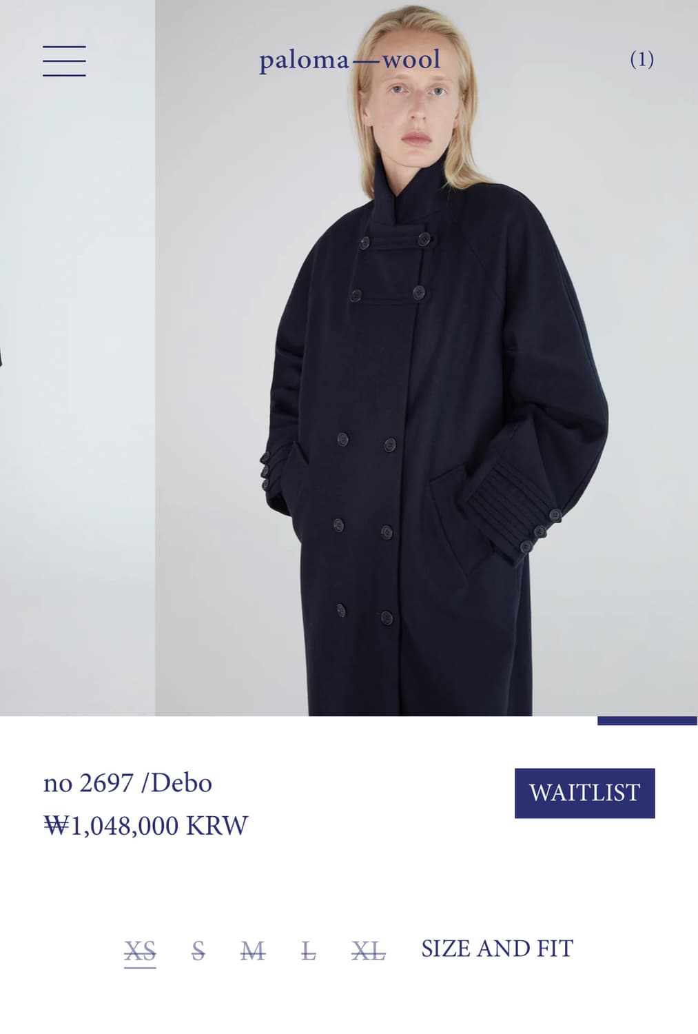 [XS]팔로마울 Debo 코트/네이비 상품이미지9