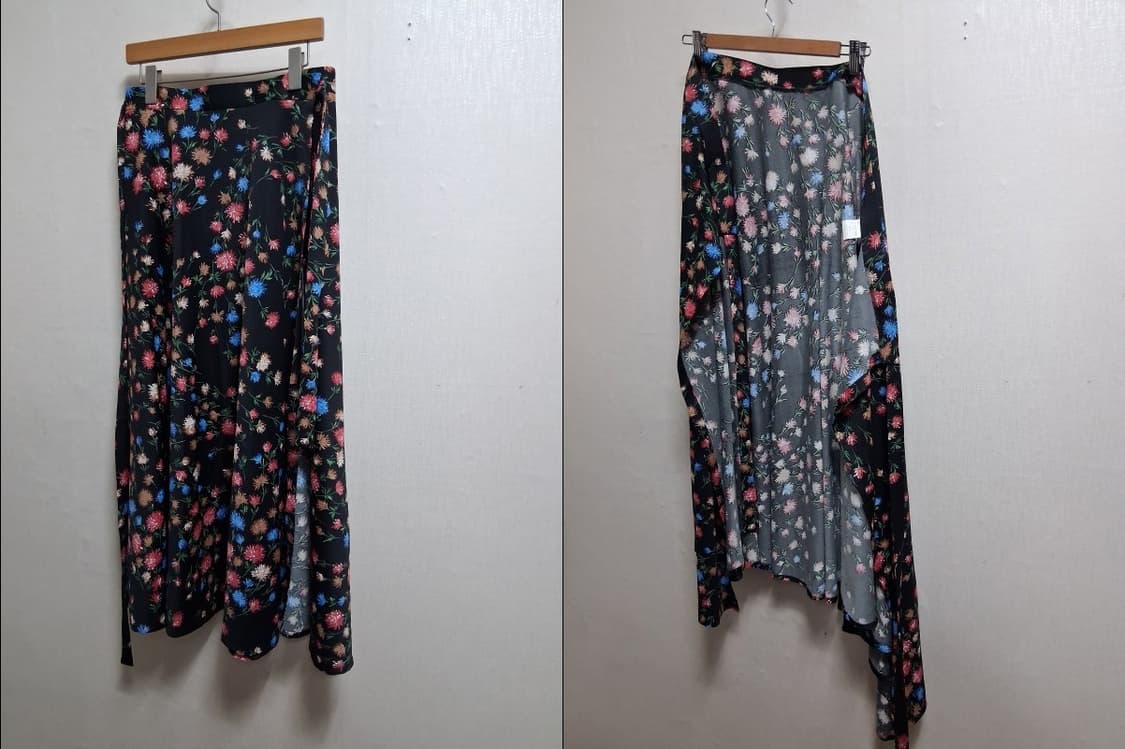 일본빈티지수입 잘잘한 플라워 져지 랩스커트 랩롱스커트 플로럴랩롱28 31 상품이미지1