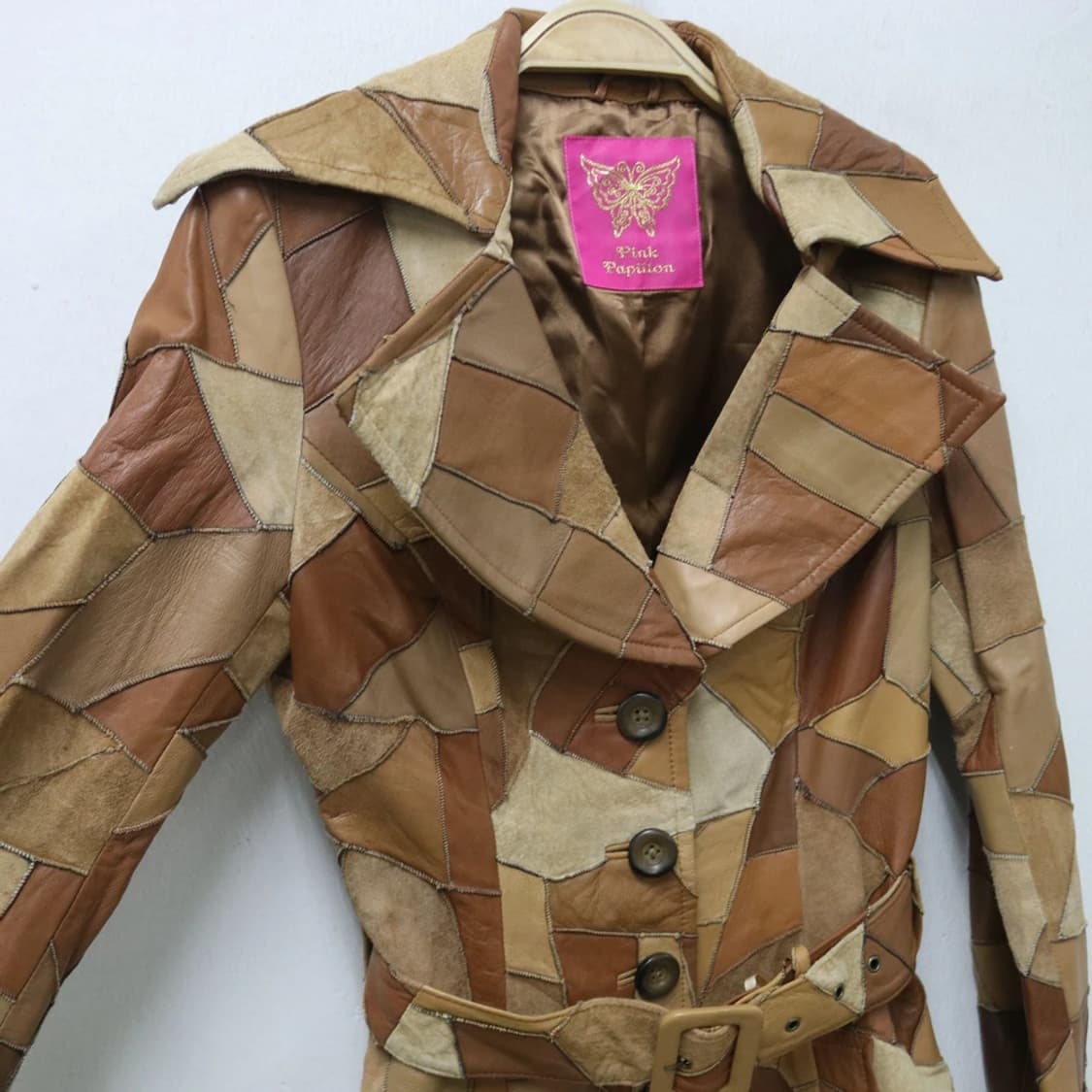 PINK PAPILLON 가죽 패치워크 벨트 자켓 62303 상품이미지8