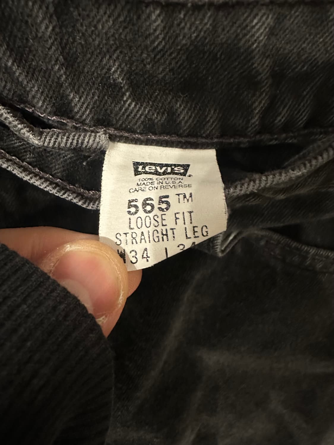빈티지 90s 리바이스 565 블랙 데님팬츠 상품이미지4