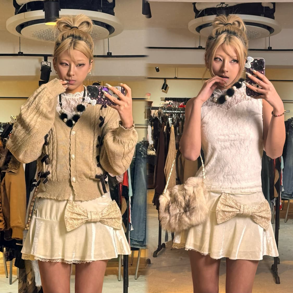 TRALALA 벨벳 스커트 상품이미지4