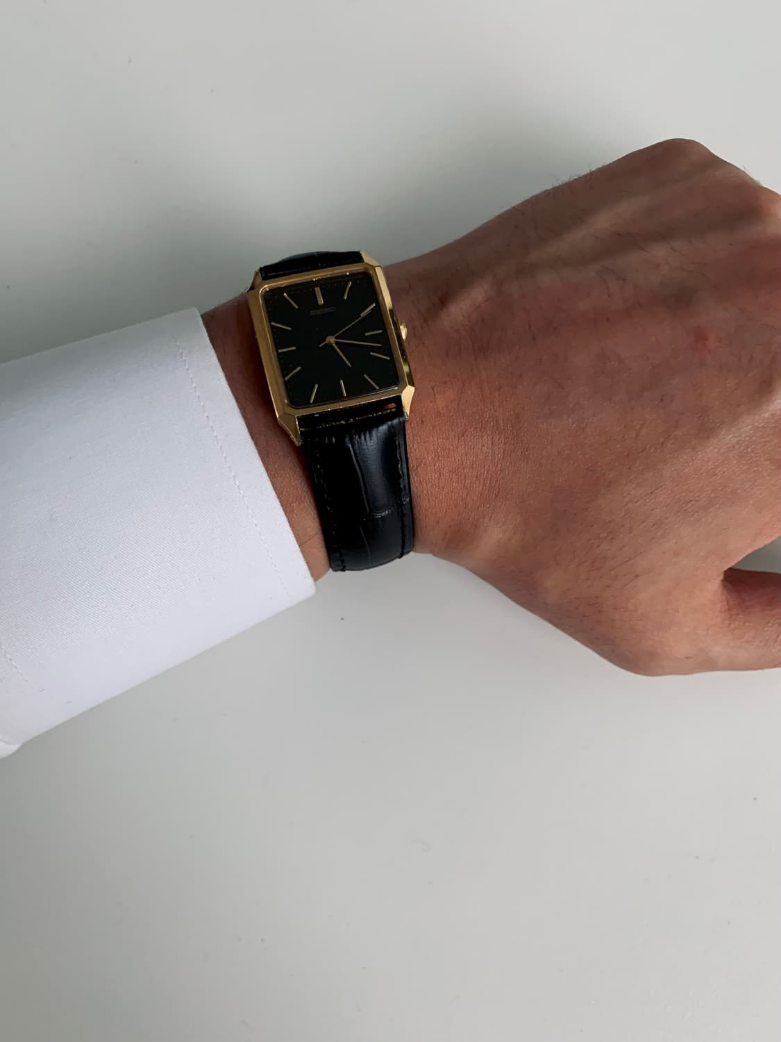 세이코 Seiko 스퀘어 쿼츠 블랙 상품이미지5