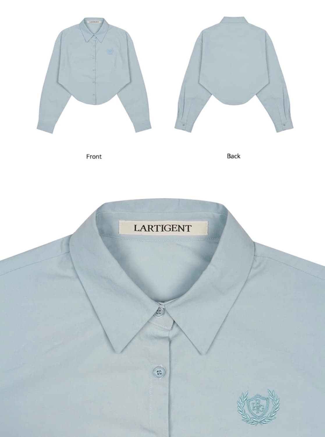 라티젠 블루 크롭 셔츠 LK CROP SHIRT SKY BLUE 상품이미지4