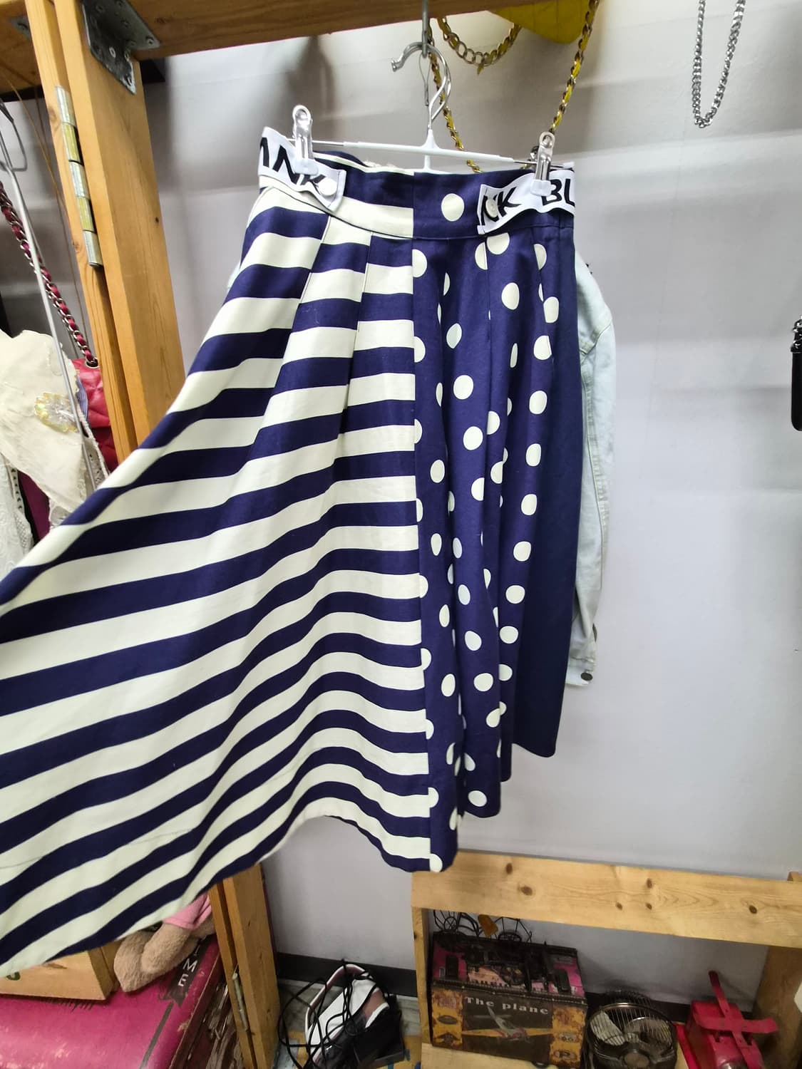 수입 핸드비즈 데님자켓.blank 도트 스트라이프 스커트 상품이미지8