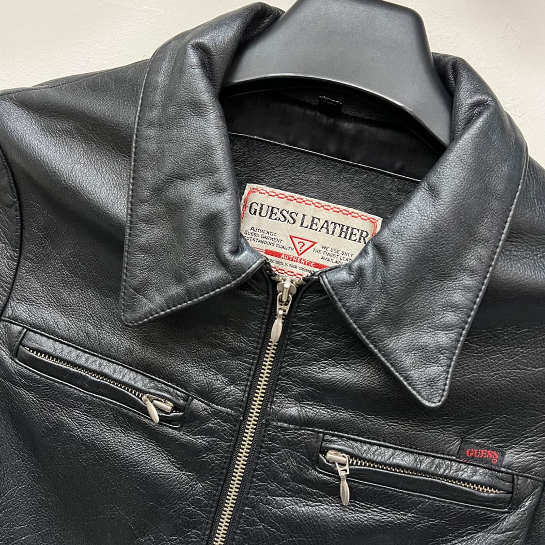 90s GUESS 게스 우먼스 리얼 레더 가죽 자켓 M 상품이미지3