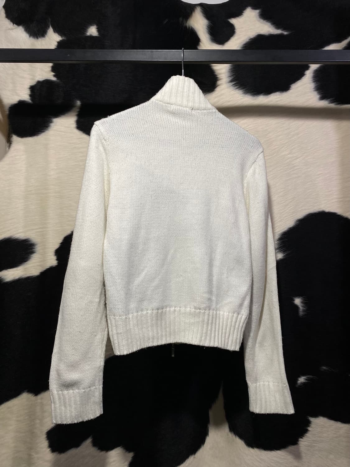 Putielal 퍼 배색 니트집업 상품이미지5